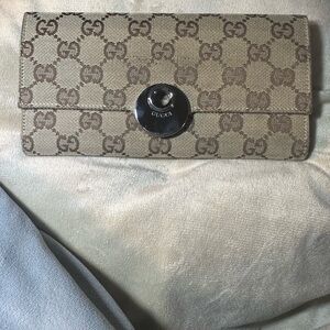 Gucci Beige and Brown Wallet
